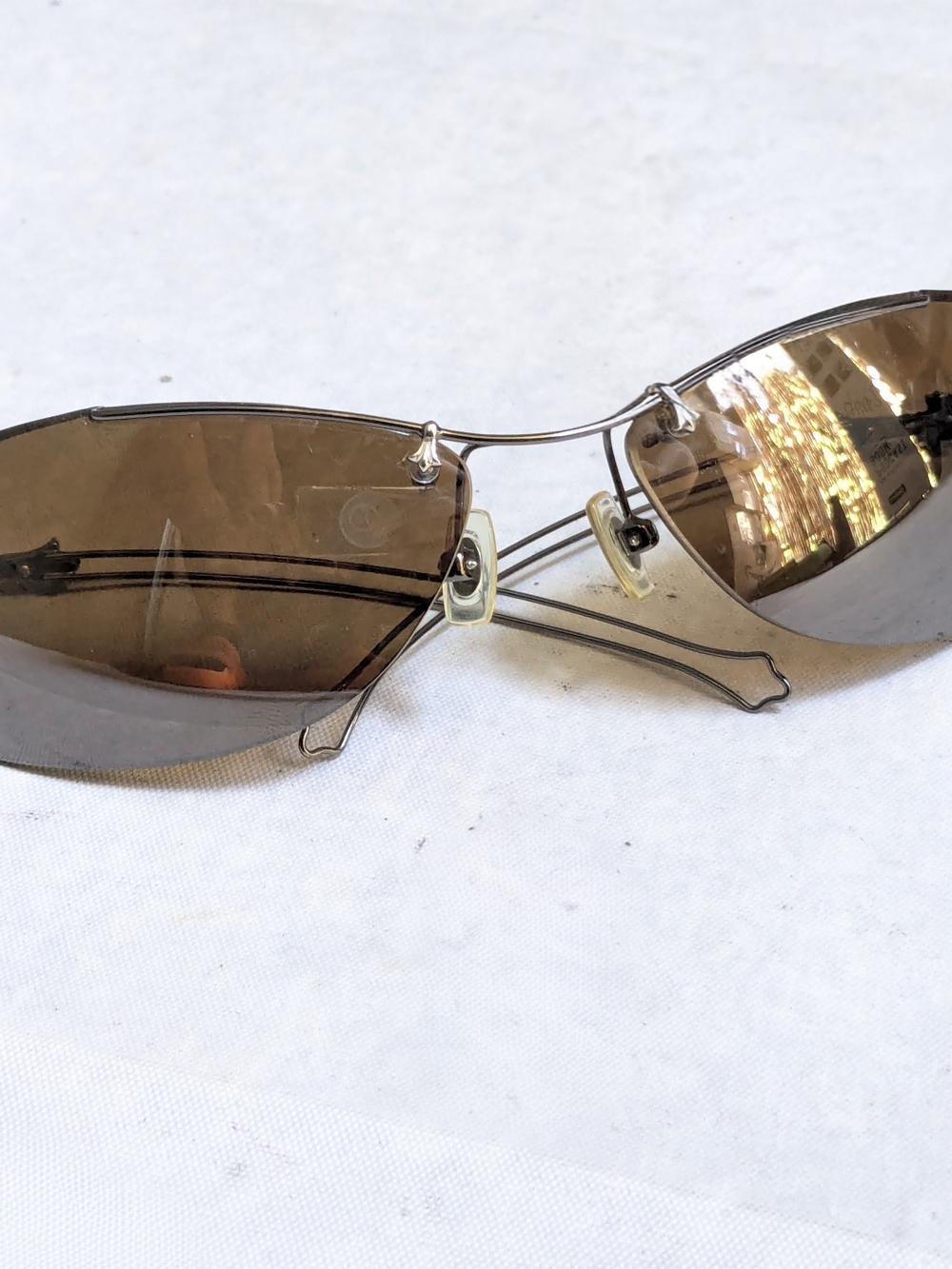 Chrome Hearts 'D.P.I' Sunglasses Brown Lenses Cross Sterling Silver Oval